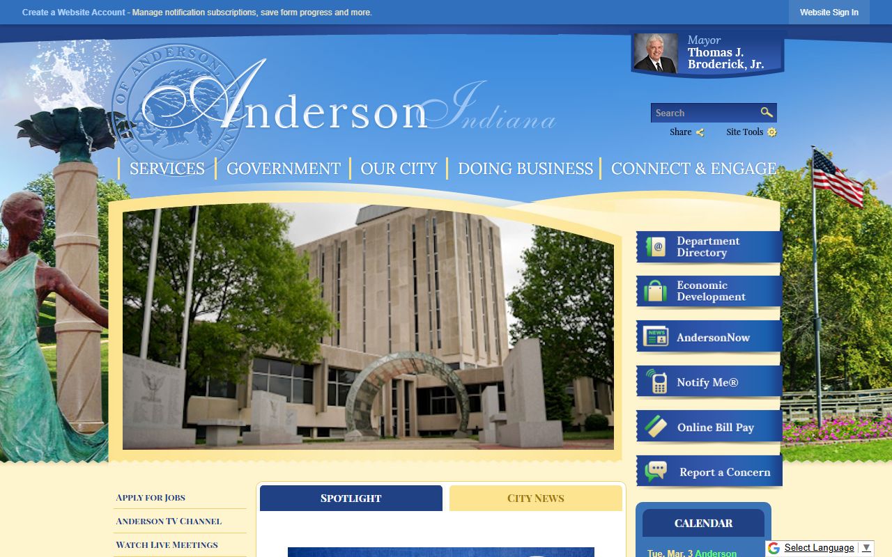 Anderson city government website for Anderson booking releases