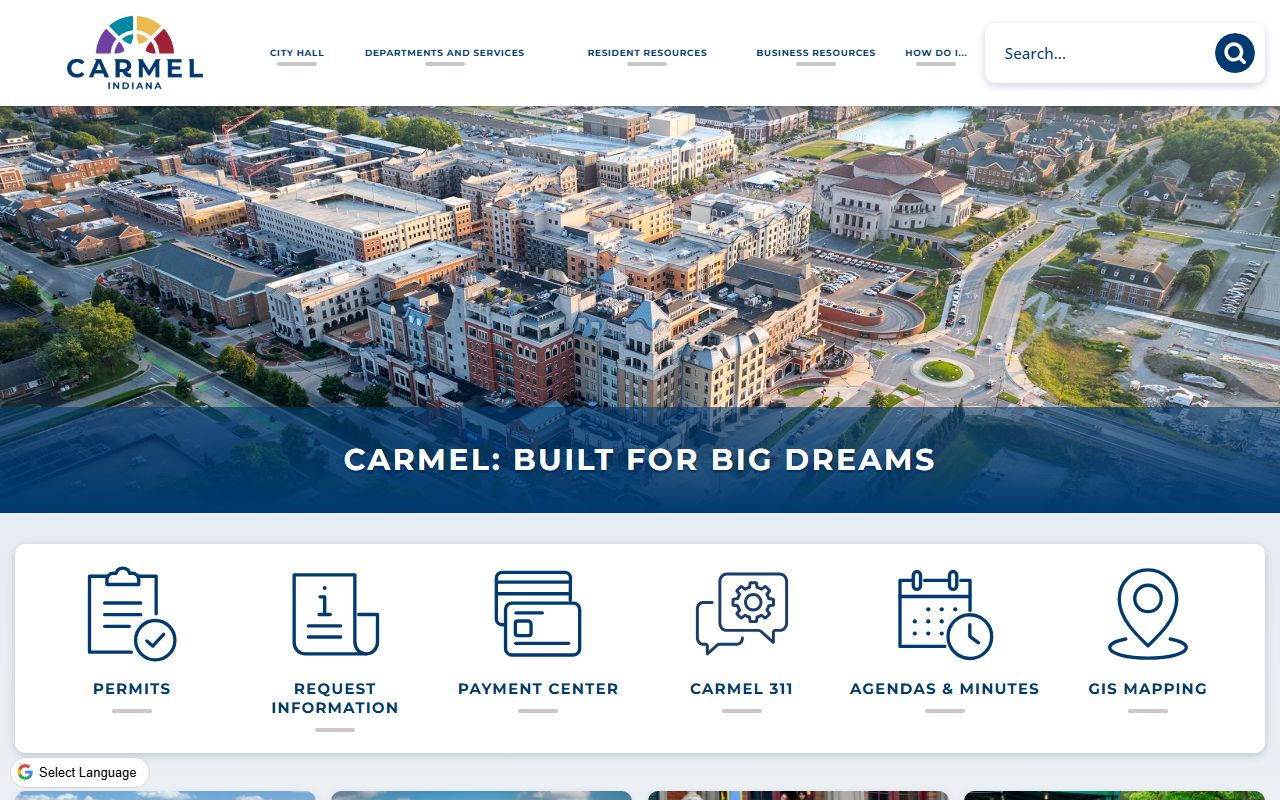 City of Carmel official website for Carmel booking releases