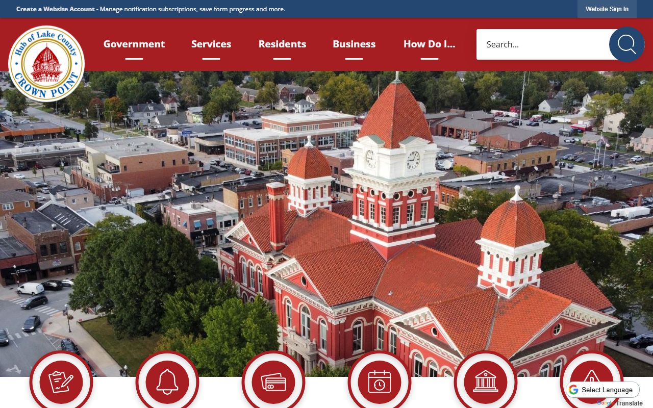 Crown Point city government website for Crown Point booking releases