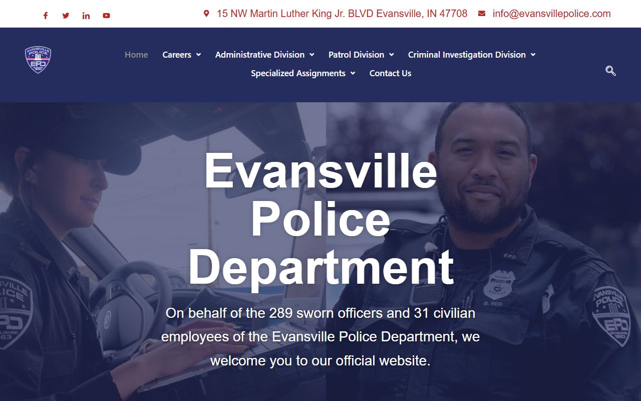 Evansville Police Department website for Evansville booking releases
