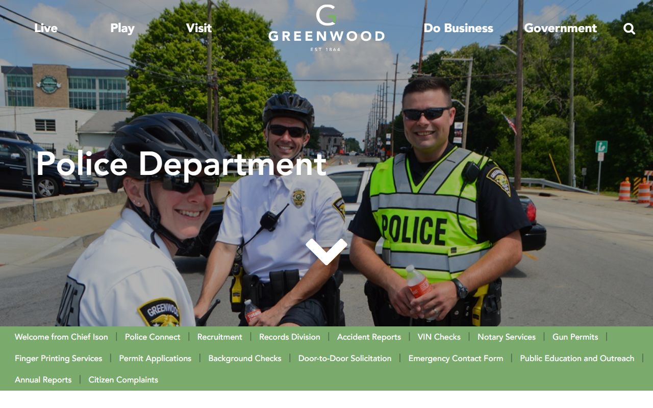 Greenwood Police Department website for Greenwood booking releases