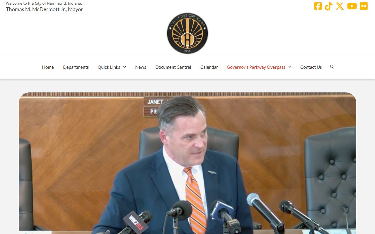 City of Hammond official website for Hammond booking releases