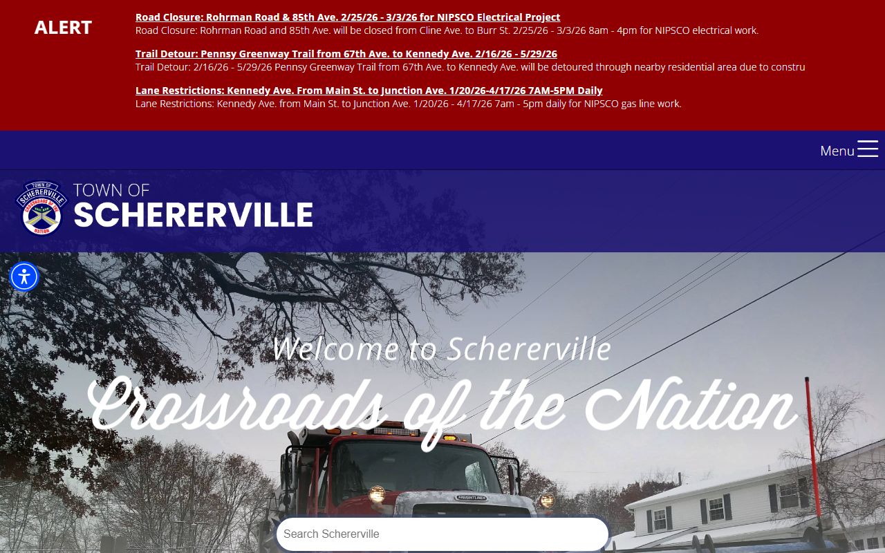 Schererville town government website for Schererville booking releases