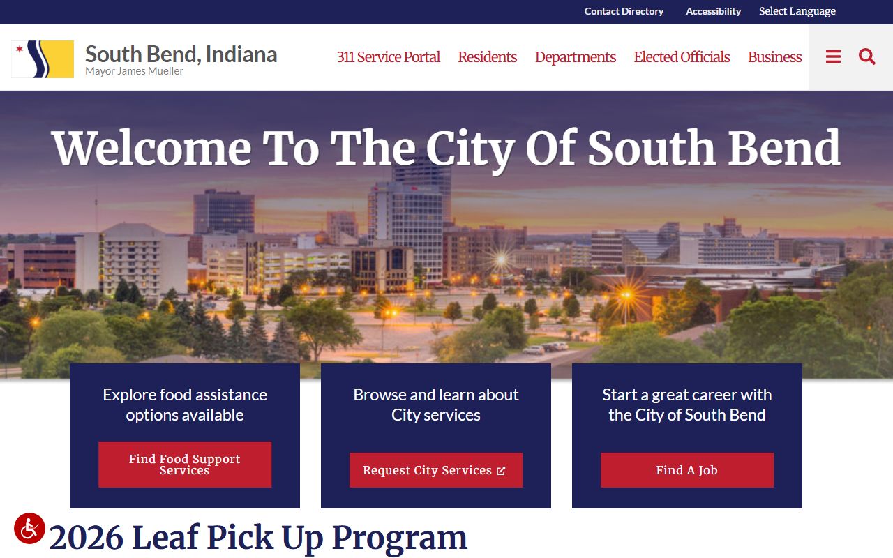 City of South Bend official website for South Bend booking releases