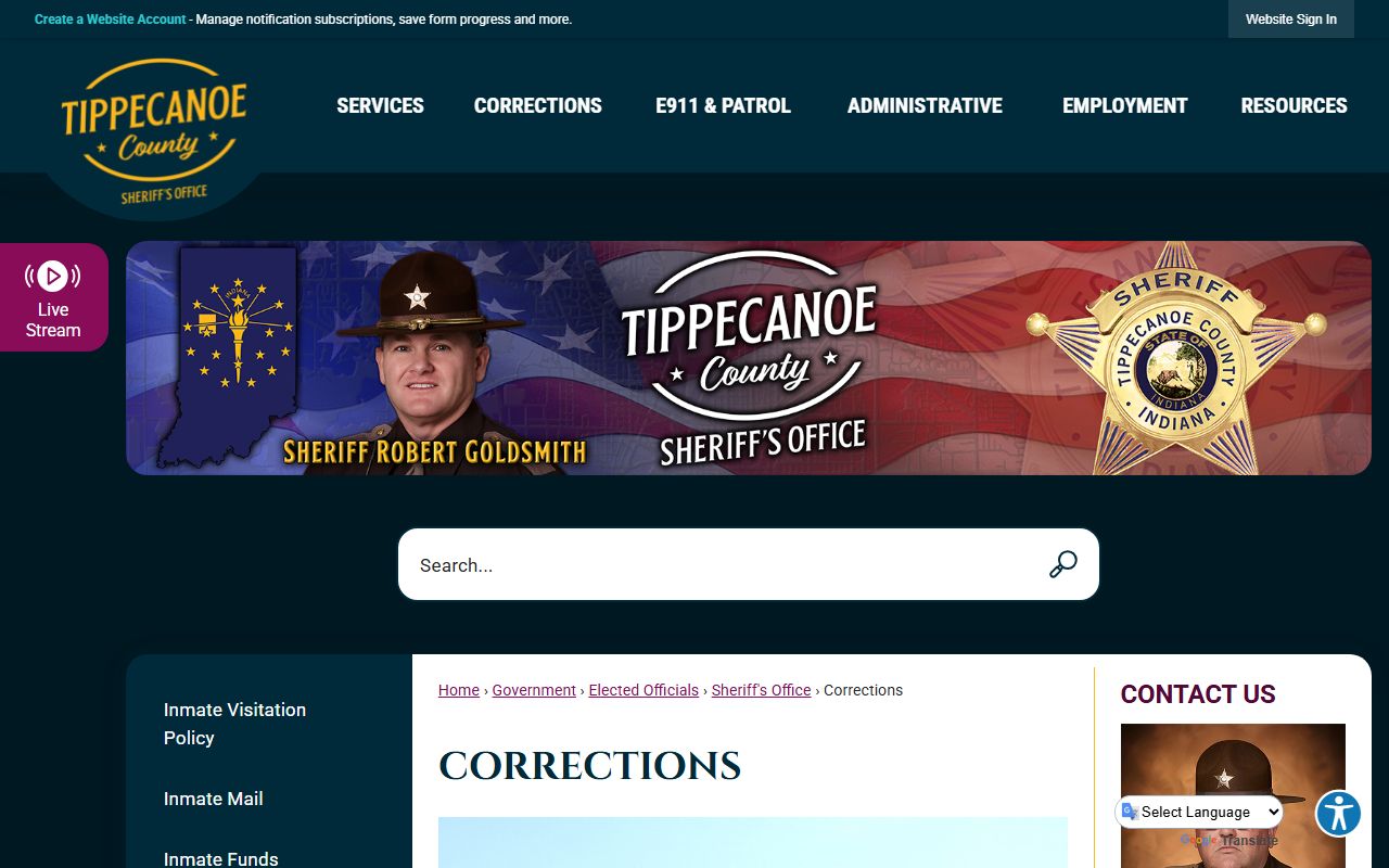 Tippecanoe County corrections page for West Lafayette booking releases