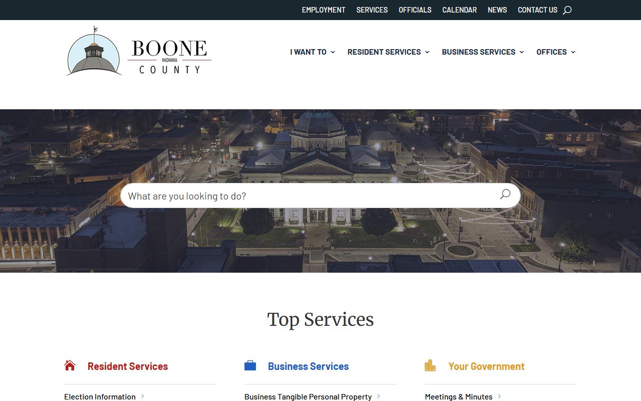 Boone County government website for Zionsville booking releases