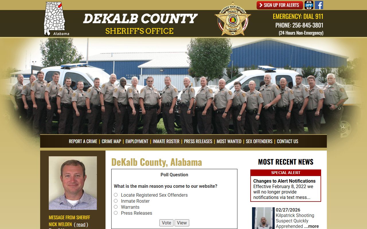 DeKalb County sheriff office website for DeKalb County booking releases