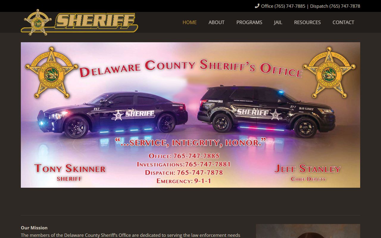 Delaware County sheriff office website for Delaware County booking releases