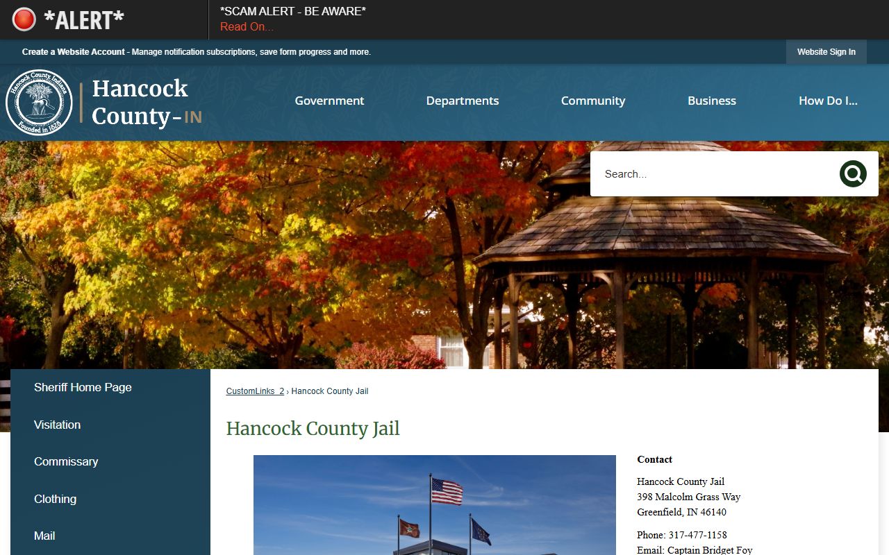 hancock county jail information page for hancock county booking releases