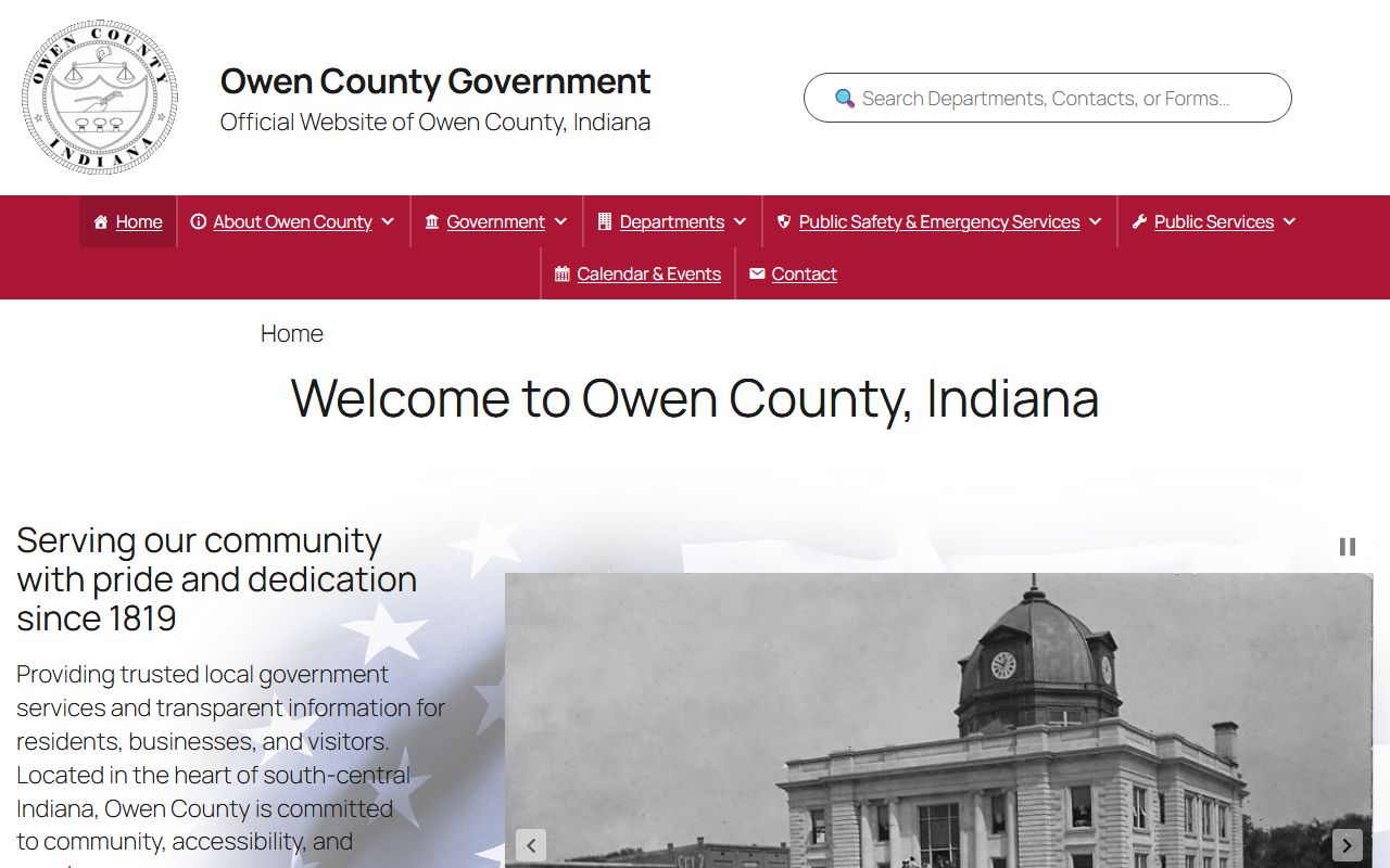 owen county government website for owen county booking releases