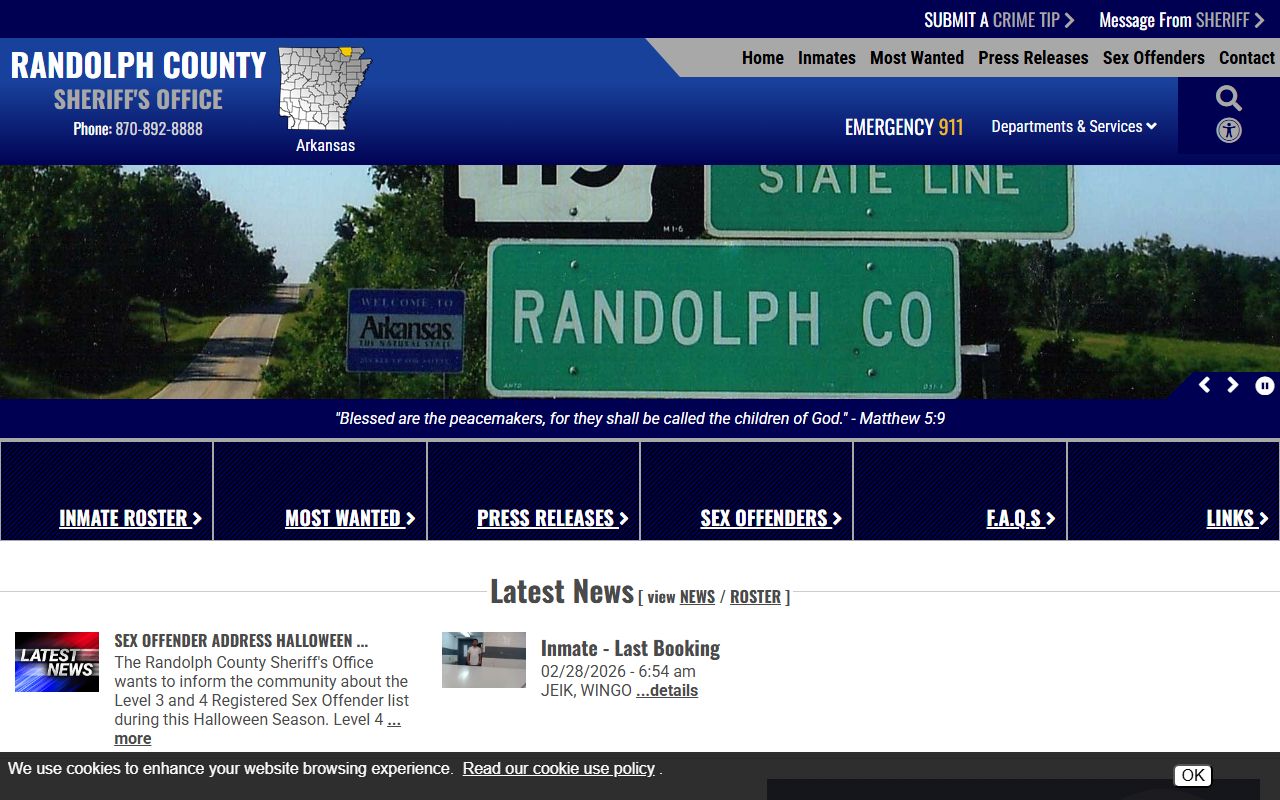 randolph county sheriff office website for randolph county booking releases