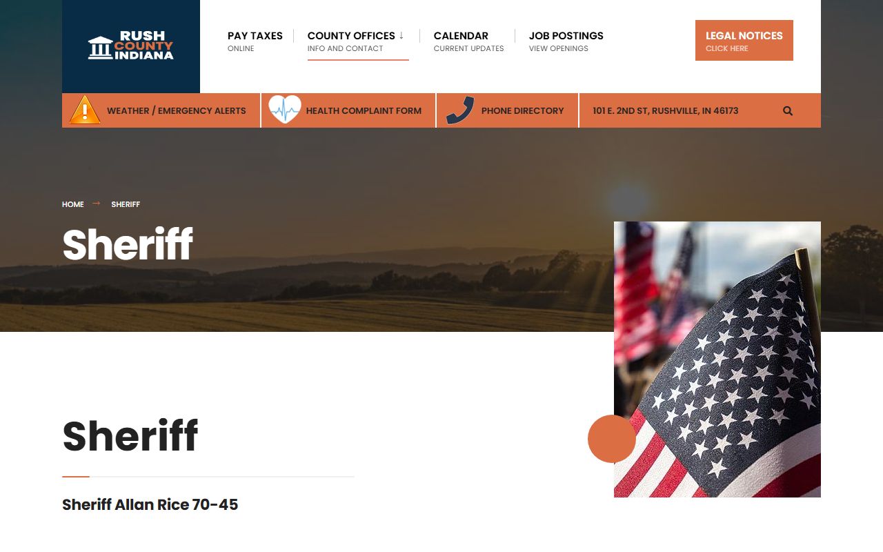 rush county sheriff department page for rush county booking releases