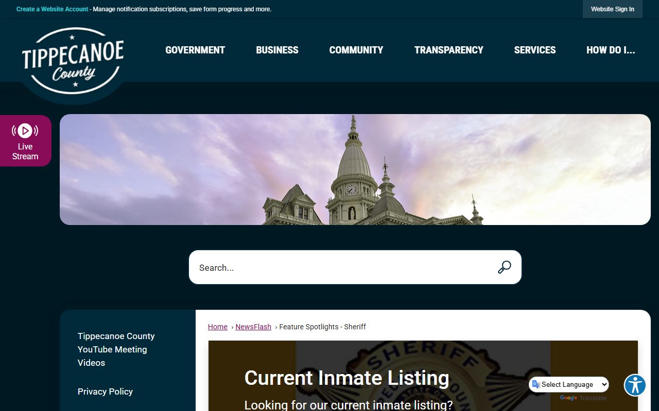 tippecanoe county current inmate listing for tippecanoe county booking releases